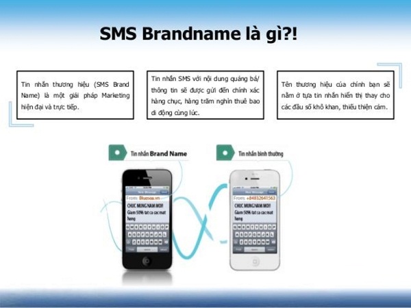Mô phỏng tin nhắn Dich vụ SMS Brandname gửi quảng cáo